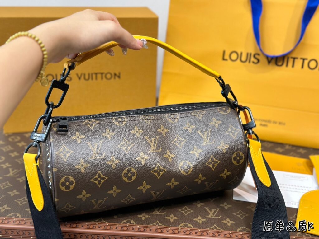 Dimensions: 26*13  LV Men’s Soft Polochon Cylinder Bag