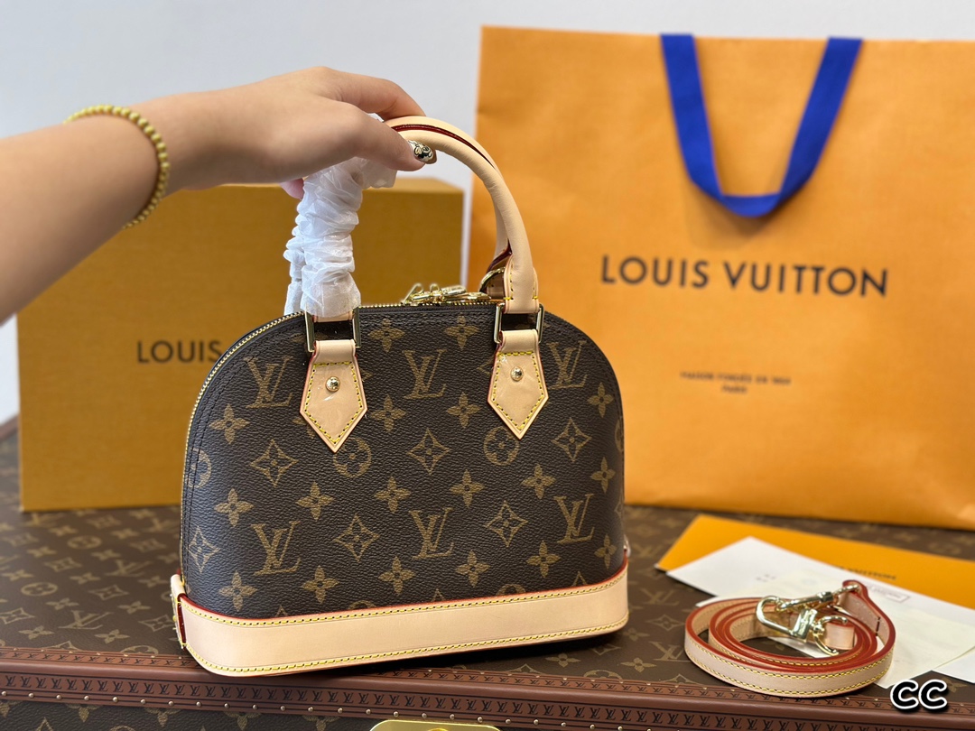 The L Alma Bag from Louis Vuitton is one of its four iconic bags, with dimensions of 24cm by 18cm.