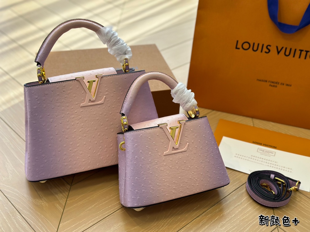 LV Capucines Lady’s Bag, made of cowhide, classic style, dimensions: 27*17/20*13