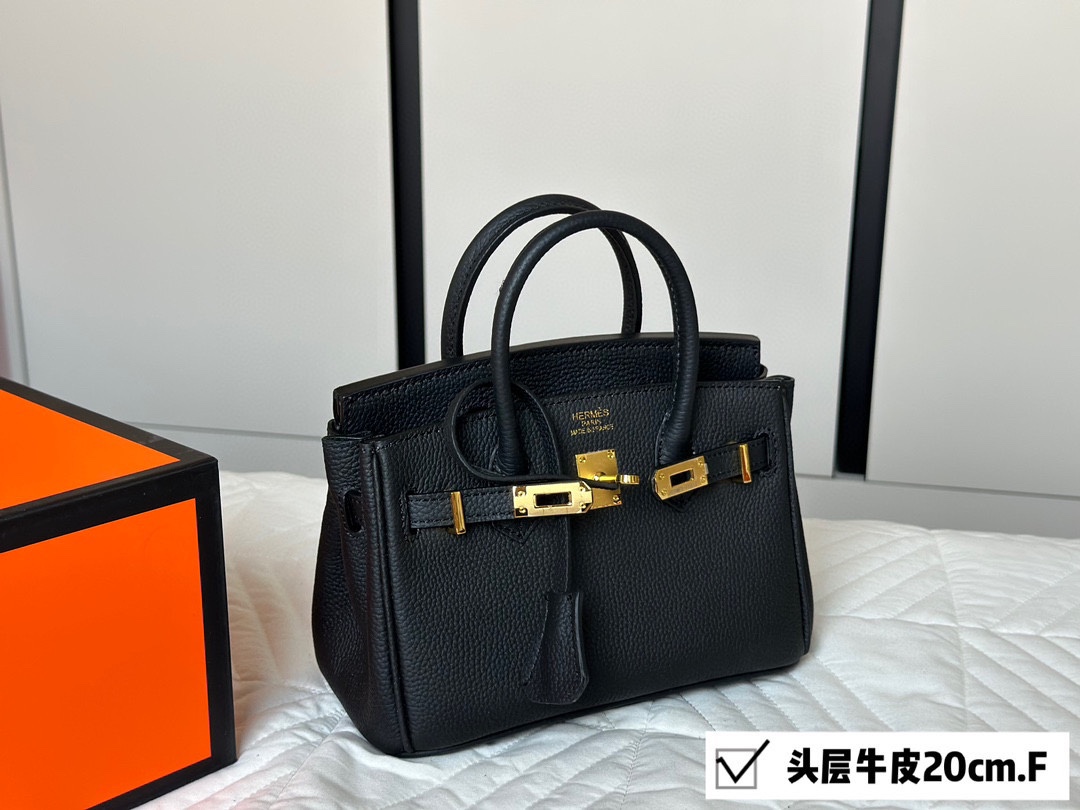 Hermès top-quality pure leather bag, 20 cm
